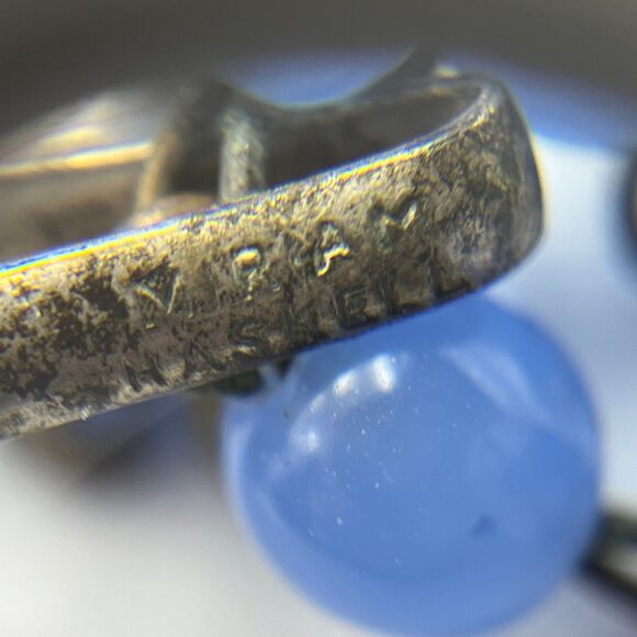 Vintage rare museum, quality, Miriam Haskell, blue and white glassfused Necklace - Picture 11 of 12